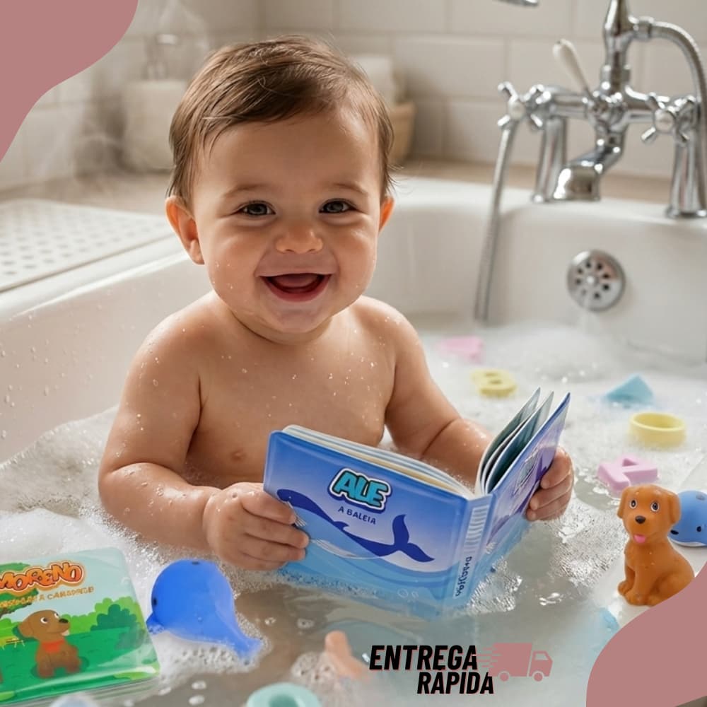 Conjunto 2 Livros De Banho Com Brinquedinhos Para Hora Do Banho Pimpolho