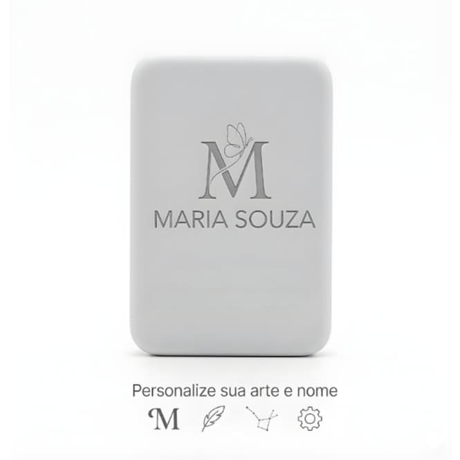 Power Bank MagSafe Indução | 5000mAh - Personalização a Laser - Nome - logo - Símbolos Time