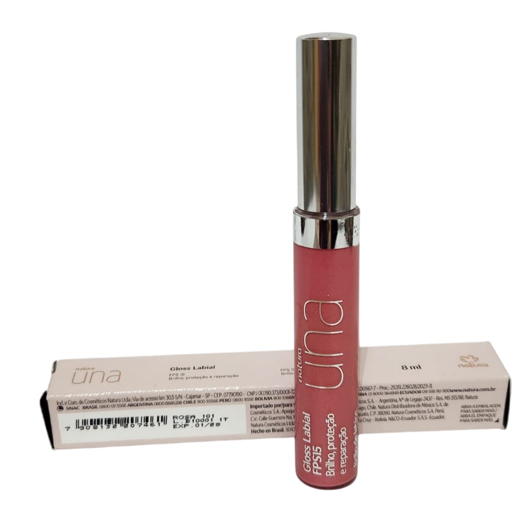 Gloss labial FPS 15 Natura Una 8 ml Cor Rosa 101