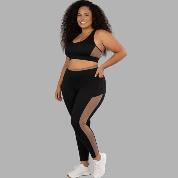 Conjunto Plus Size Academia Top E Legging Fitness Kit Roupa