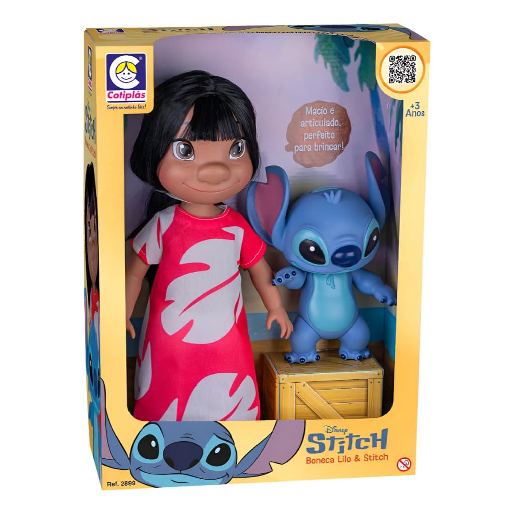 Brinquedo Boneca Lilo E Stitch Disney Original Em Vinil Cotiplás