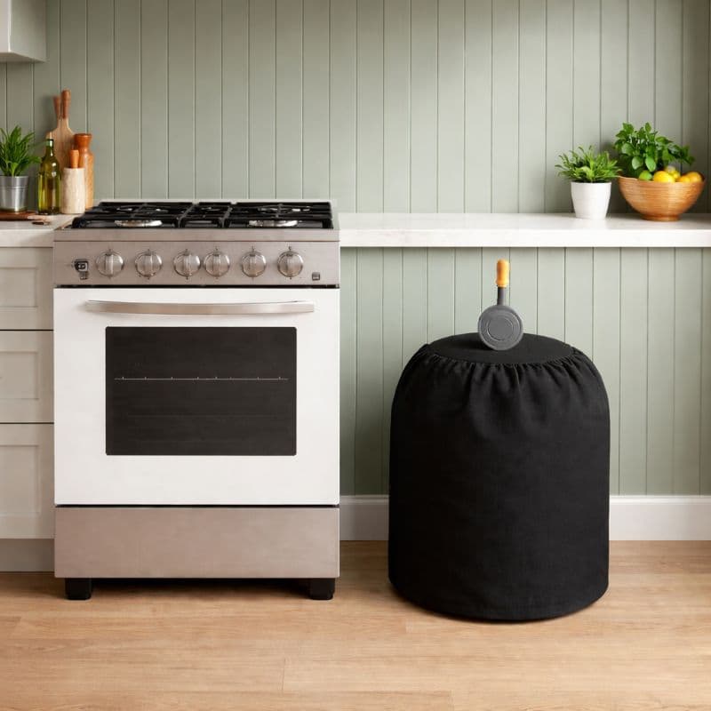 Capa Para Gás de Cozinha em Tecido Suede Decorativo e Protetora