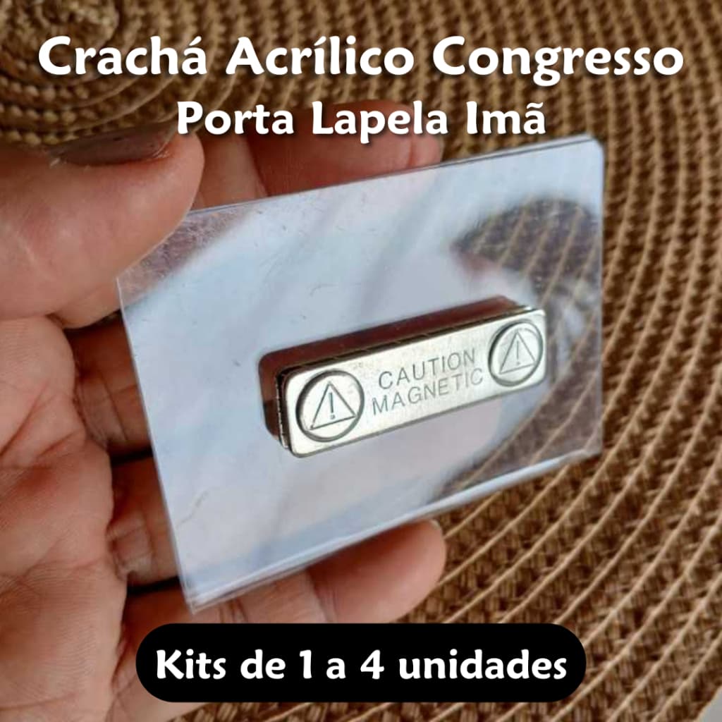 Crachá Acrílico com Imã Felicidade Eterna | Congresso 2026 | 1 a 4 unidades