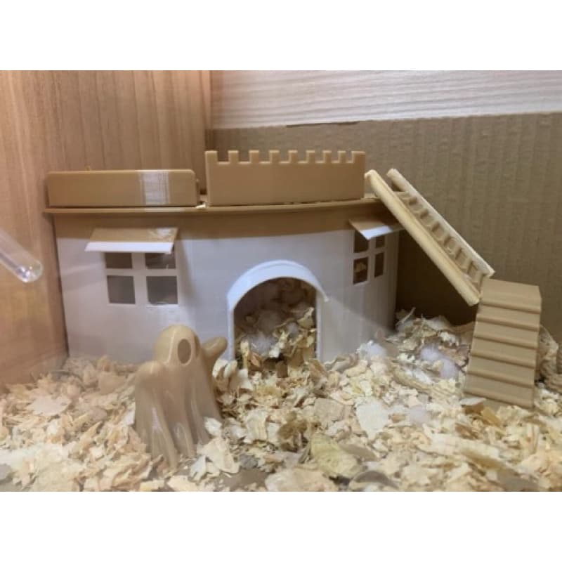 Casa de Hamster - Castelo com comedouro, escada etc (150mmX150mm)