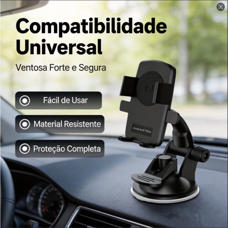 Suporte de Celular para Carro HMASTON Ventosa Forte 360° Compatível Todos Celulares Frete Grátis