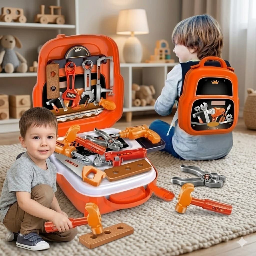 Maleta de Brinquedo didático Ferramentas Fast Food Lanches Salão de Beleza  Frutas