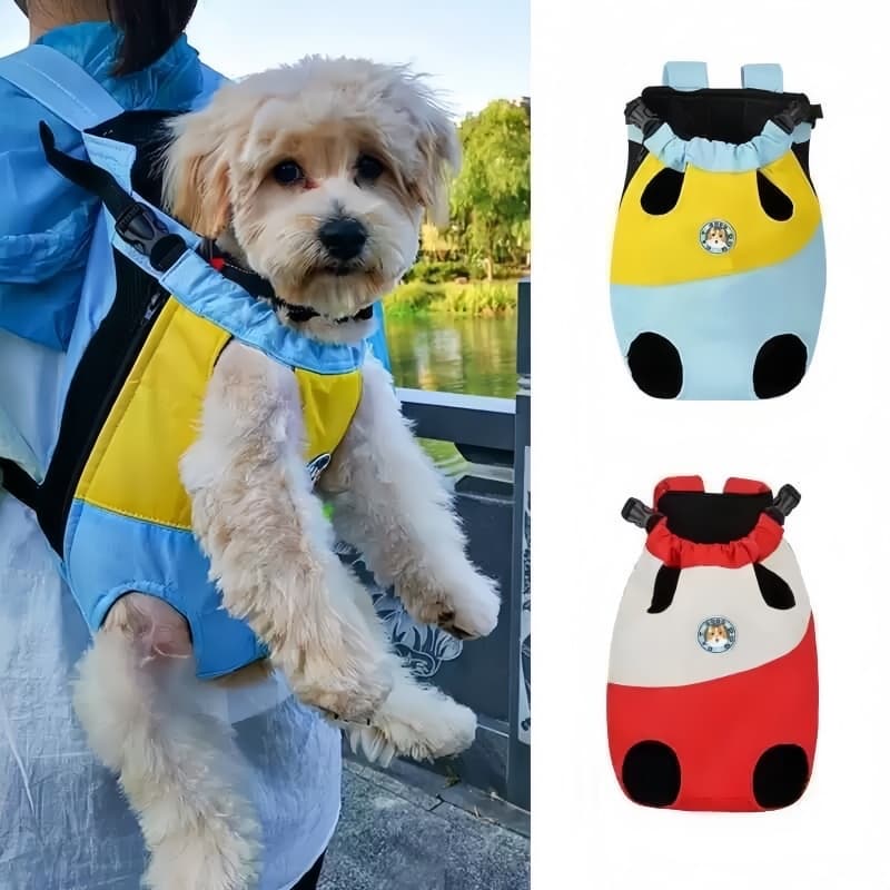 Mochila Canguru Pet 2 em 1 com Peitoral Respirável Segura e Confortável Passeios Viagens Dia a Dia
