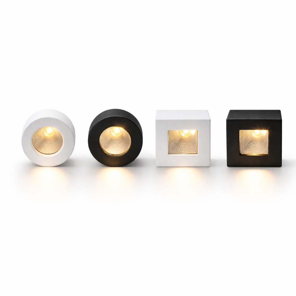 Mini Spot de Sobrepor Slim Cobre Resistente Led Para Moveis Decorativos Preto e Branco
