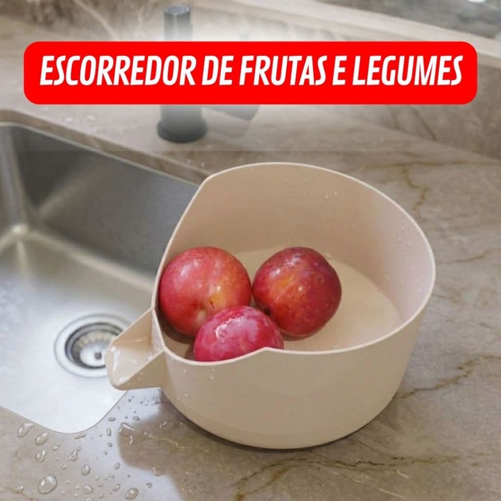 Escorredor de Legumes, Escorredor de Cozinha, Escorredor de Frutas e Multiuso