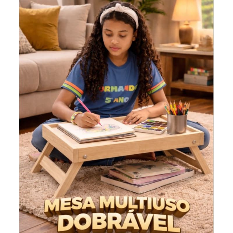 Bandeja multiuso Articulada Premium, café da manhã pés dobráveis