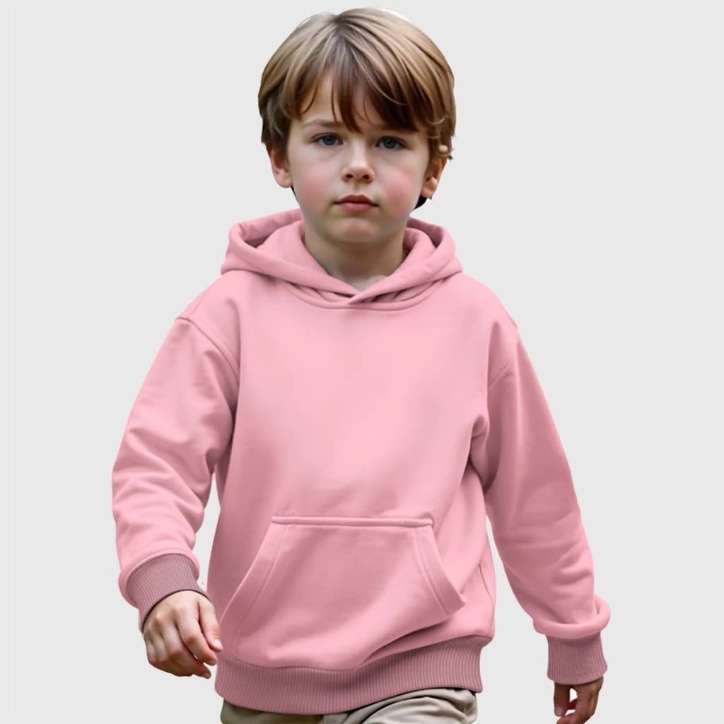 Moletom Rosa Infantil Com Capuz Canguru  Flanelado Confortável Inverno 2026
