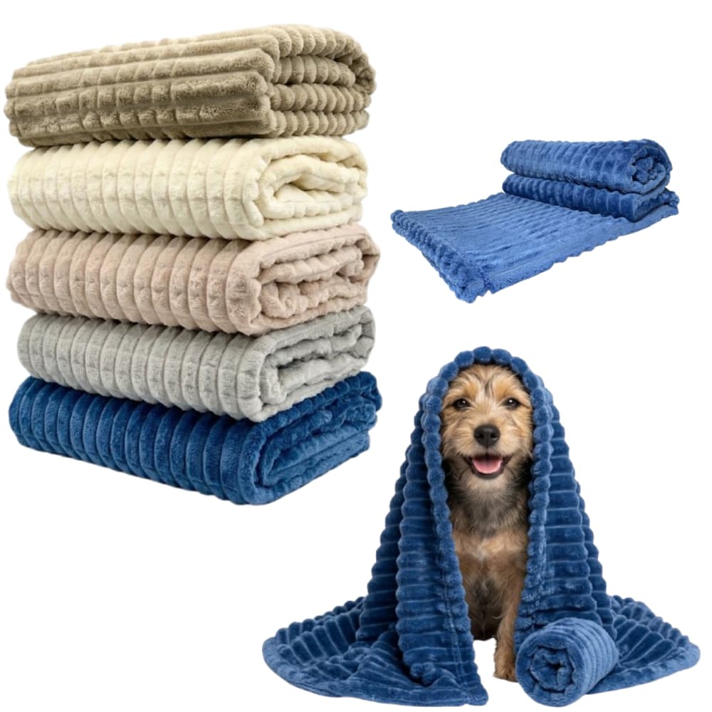 Manta Pet Canelada 1,00x90cm Macia e Confortável Cobertor p/ Cachorro e Gato Antialérgico