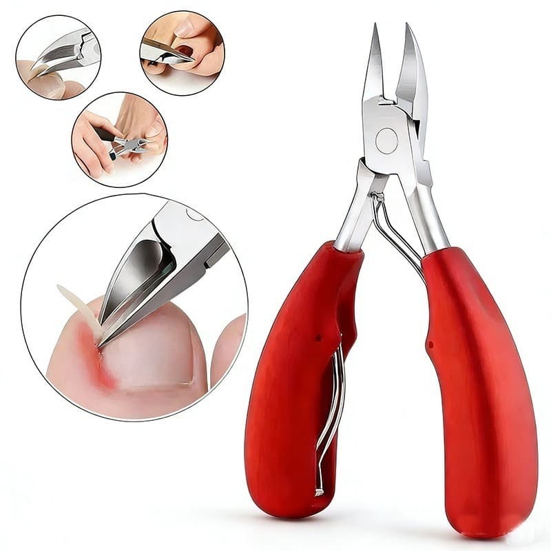 Alicate de Unha Profissional Aço Inox Mola Dupla - Desencravador Unha Grossa Encravada