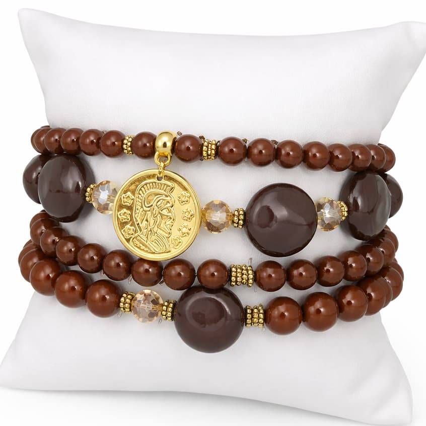 Mix Pulseiras de miçangas Resina sofisticado várias cores outono inverno - Acessórios Femininos