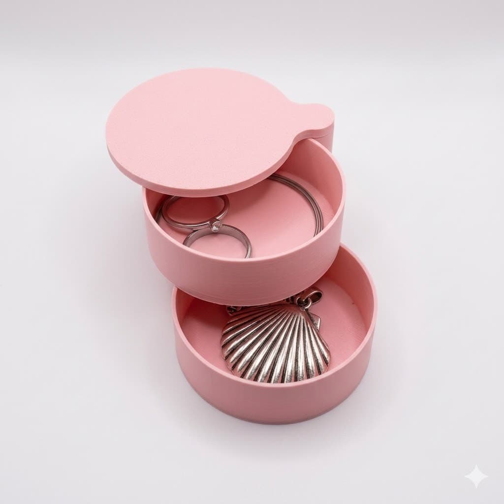 Porta Joias Duplo Compacto Giratório | Organizador de Acessórios Elegante com Tampa