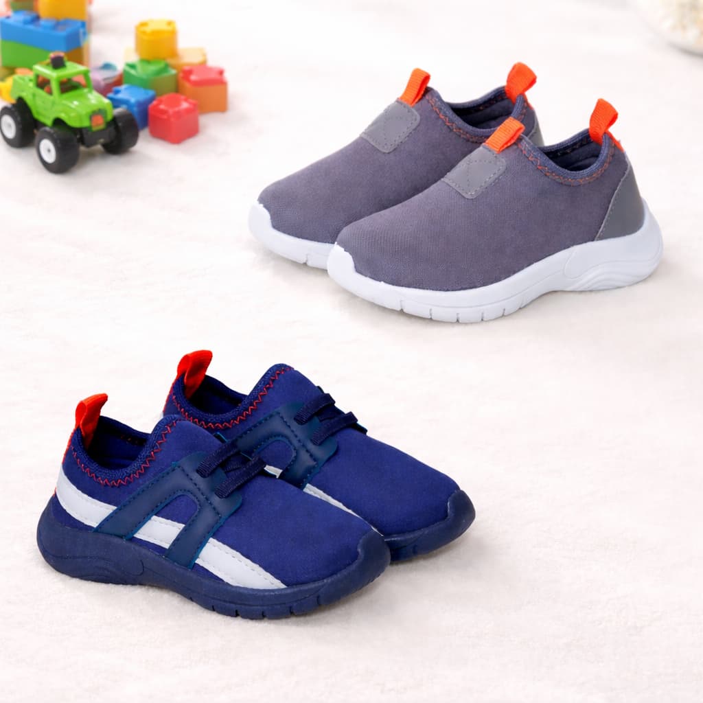 Kit 2 Pares Tenis Infantil Menino Slip On Calce Facil Leve Confortavel Esportivo Anatomico Escolar