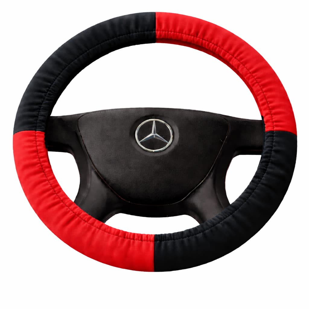 Capa de Volante Bicolor para ONIBUS CAMINÃO MICRO-ONIBUS Oxford com Espuma | Volante Grande 37–45cm