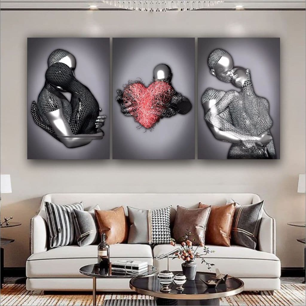 quadro decorativo sala casal metálico com o coração quadros decorativos pra quarto casal