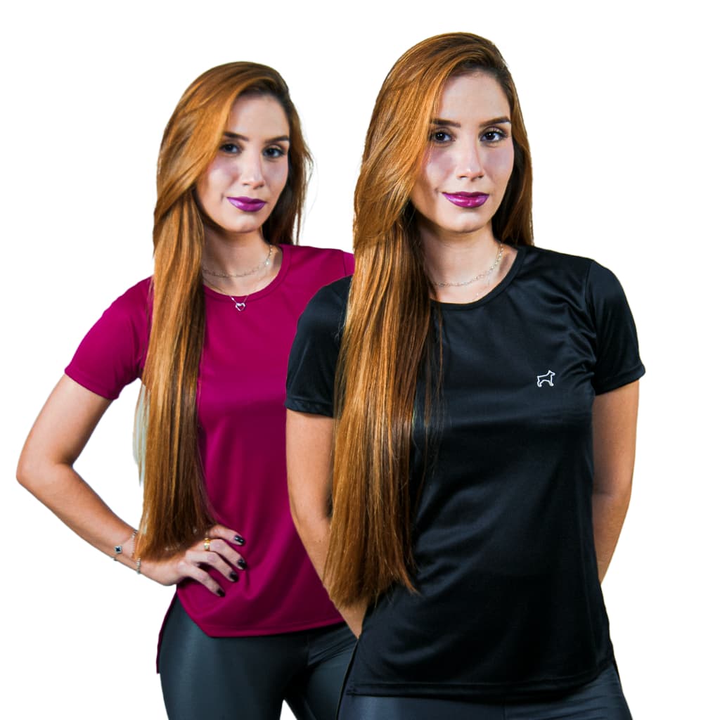 Kit 2 Camisetas Dry Fit Parvori Feminina Sobre Legging Tapa Bumbum - Academia Treino Esportes Corrida