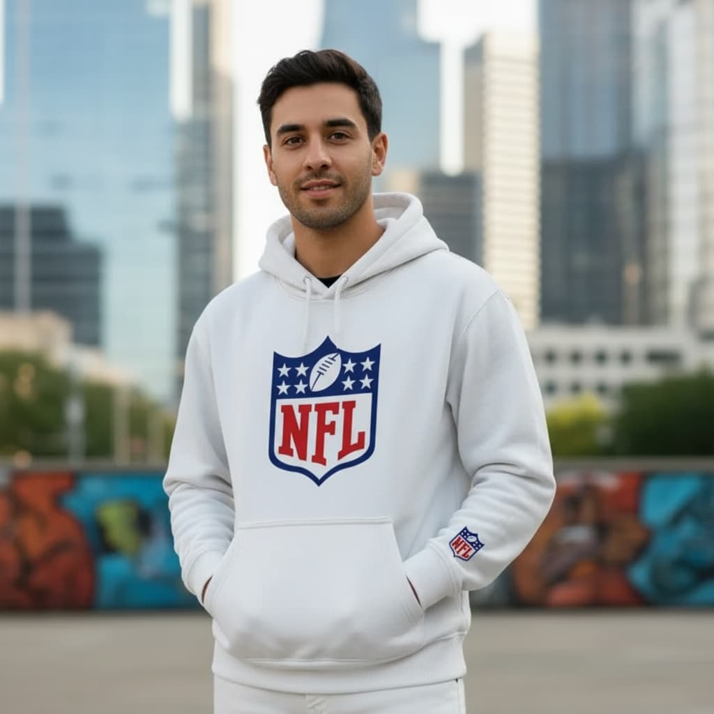 Blusa Moletom NFL Canguru de Frio Inverno Manga Longa Algodão Unissex Com Capuz