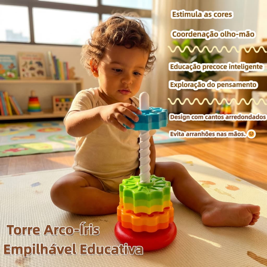 Giro Mágico Colorido Brinquedo Infantil Educativo para Coordenação e Concentração