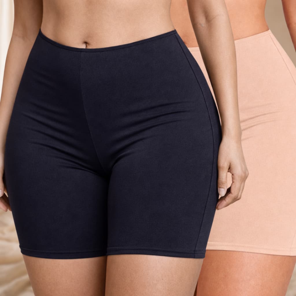 Kit 2 Short Feminino Anágua Cintura Alta Segunda Pele Anti Atrito Shorts Modelador