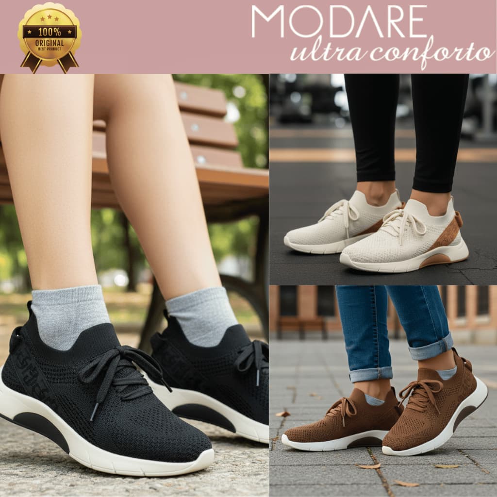 Tênis Feminino Modare Sapato Calce Fácil Ultraconforto Flexível 7378216 Original