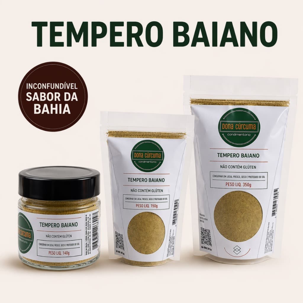 Tempero Baiano em Pó Temperos e Especiarias | 100% Natural | Dona Cúrcuma