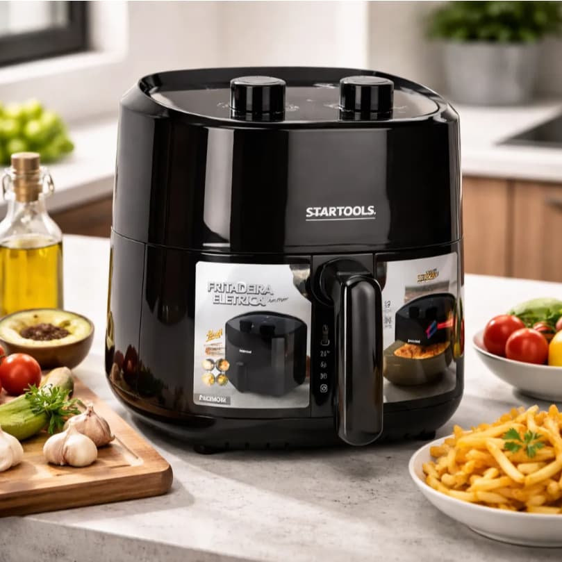 Fritadeira Eletrica Air Fryer 3,4l Sem Oleo 1200w 220v Preta