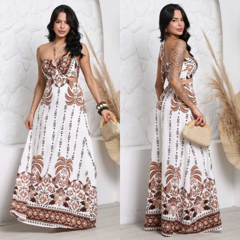 Vestido Longo Floral Inspiração Tendência Moda Blogueira Luxo 2026