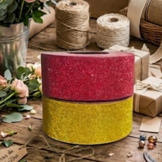 Rolo Fita Glitter 30mmx10m Decoração Laço Presente