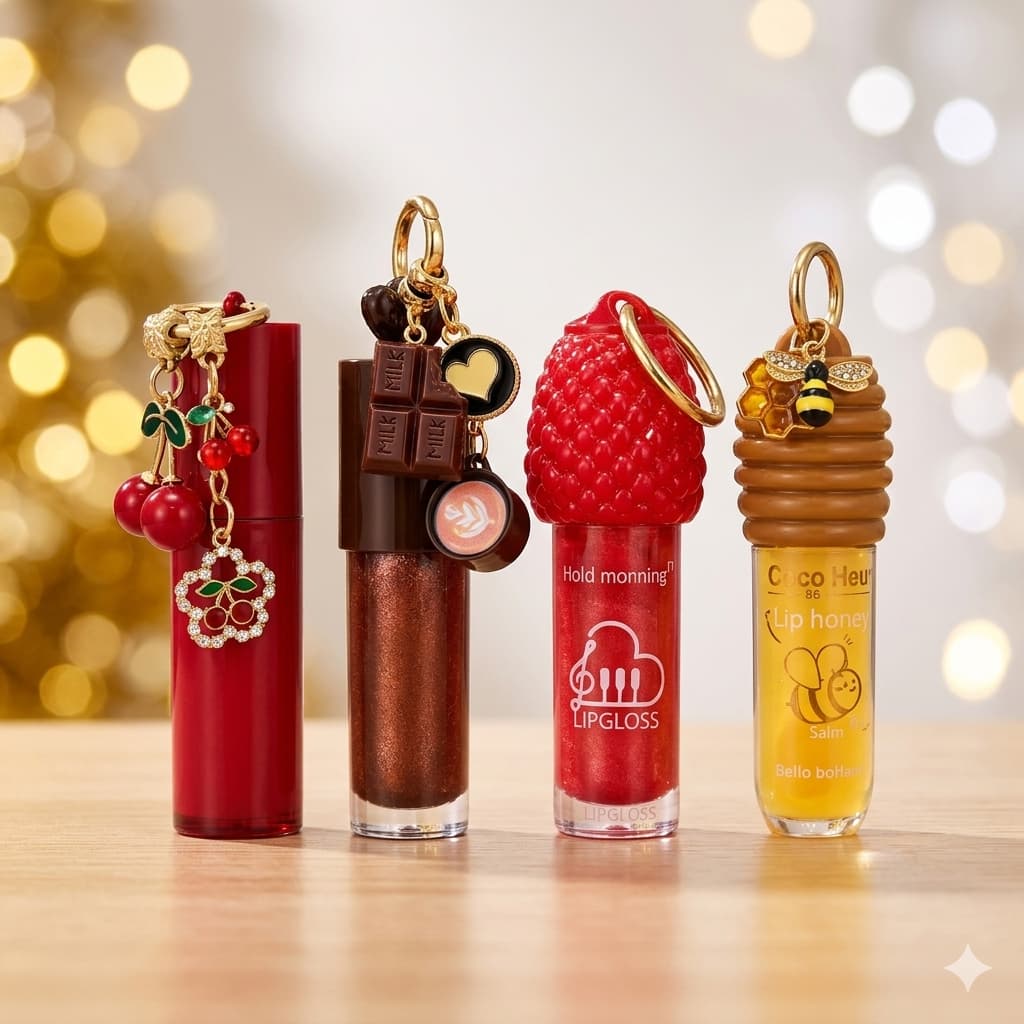 Lip Gloss Chaveiro Moonlight Cereja Framboesa Chocola Mel