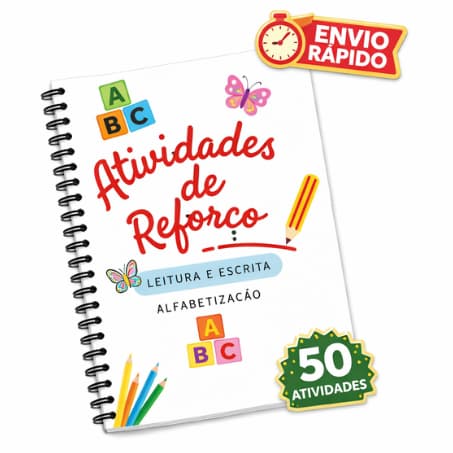 Apostila de Alfabetização A4 com 50 Atividades de Reforço caligrafia infantil