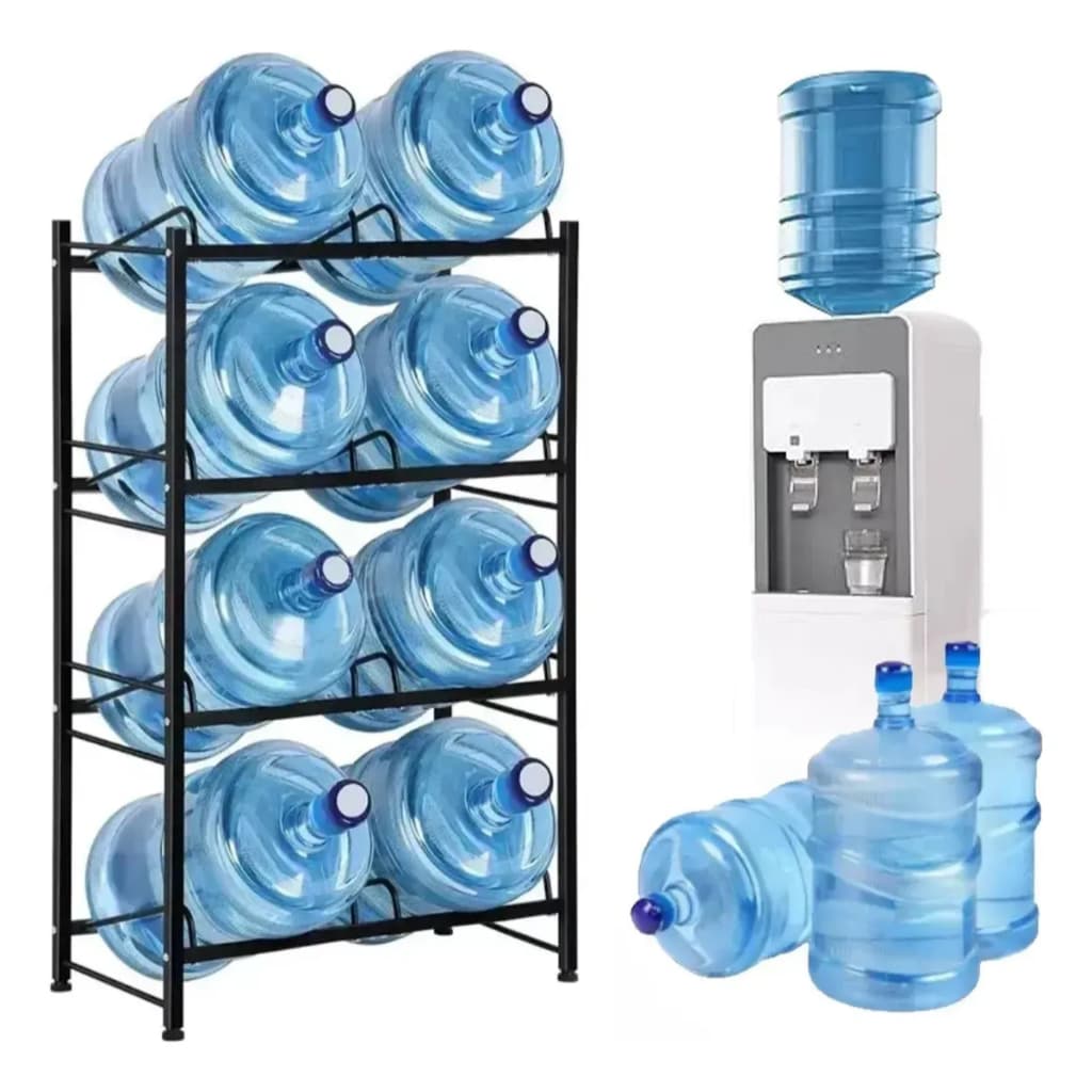 Suporte para Galão de Água 20L, Organizador de 8 Galões de Água em Metal Resistente, Estante para Garrafão de Água para