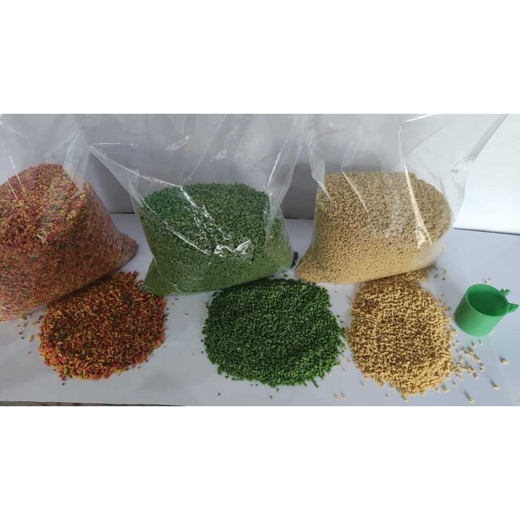 kit Extrusada- Natural, Verde ,e Colorida .Indicado para coleiro, canario da terra, Canario do reino,0500gr cada pt .1,5