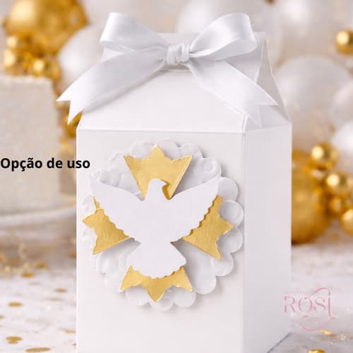 Kit Aplique 3D Divino Espírito Santo com Relevo | LLembrancinhas Batizado e Primeira Eucaristia