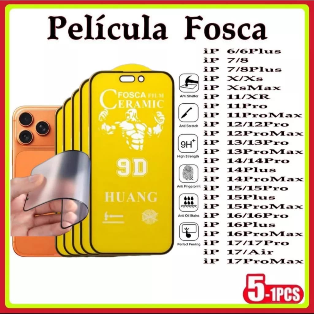 Película Fosca Cerâmica Flexível 3D Gel Hidrogel Para Todos Os Modelos iPhone 6 7 8 X XR 11 12 13 14 15 16 17 ProProMax