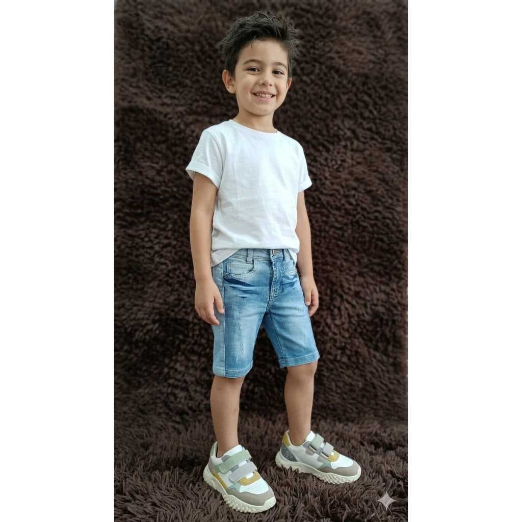 BERMUDA JEANS MENINO 4/8 LAVAGEM CLARA