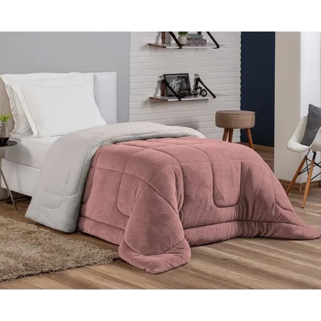 Coberdrom New Everest Premium Cama Solteiro Manta Sherpa + Quentinho