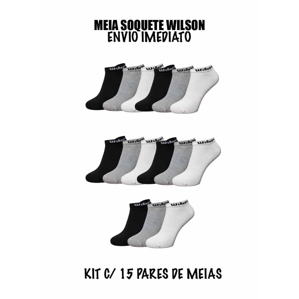 Kit 6 ou 15 Meias Soquete Wilson Originais