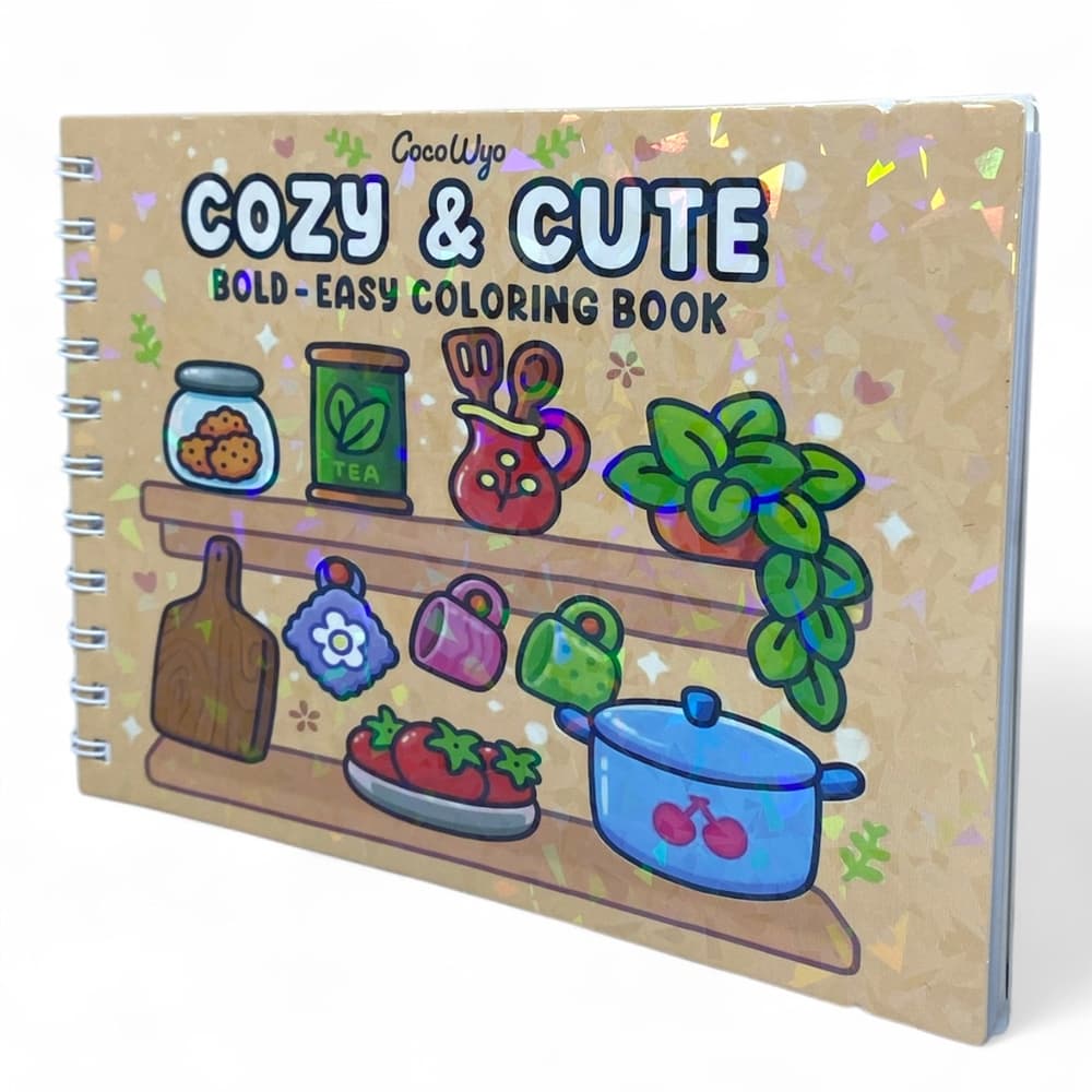 Livro de colorir antistress CocoWyo com capa holográfica Bege