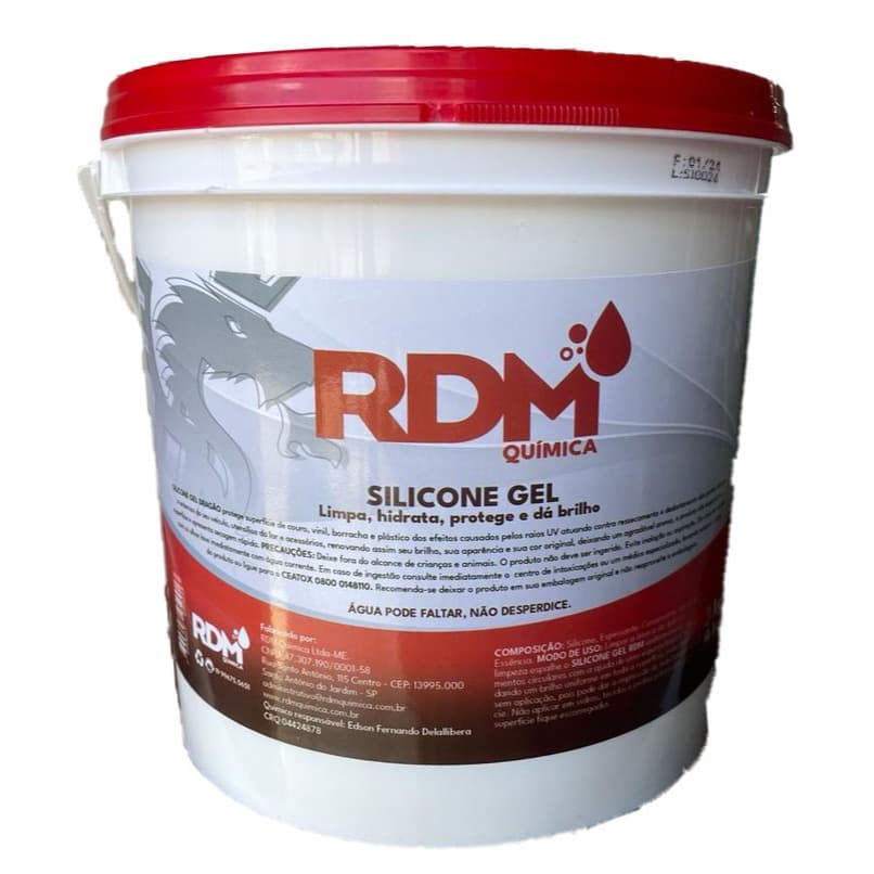 Silicone em gel automotivo/Hidrata, Restaura e Dá brilho/ Balde - Aroma Tutti-Frutti