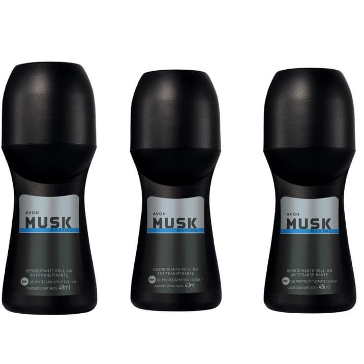 Roll On Avon Musk Marine Kit com 3/5/9 unidades (48 ml)- PRODUTO ORIGINAL