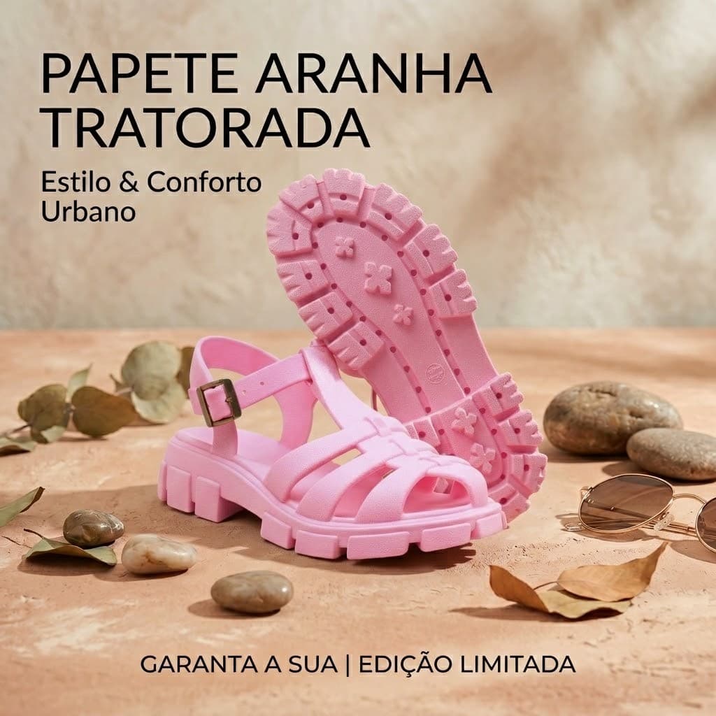 Sandália Feminina Aranha Tratorada Fisherman Salto Plataforma Macia Estilo Blogueira