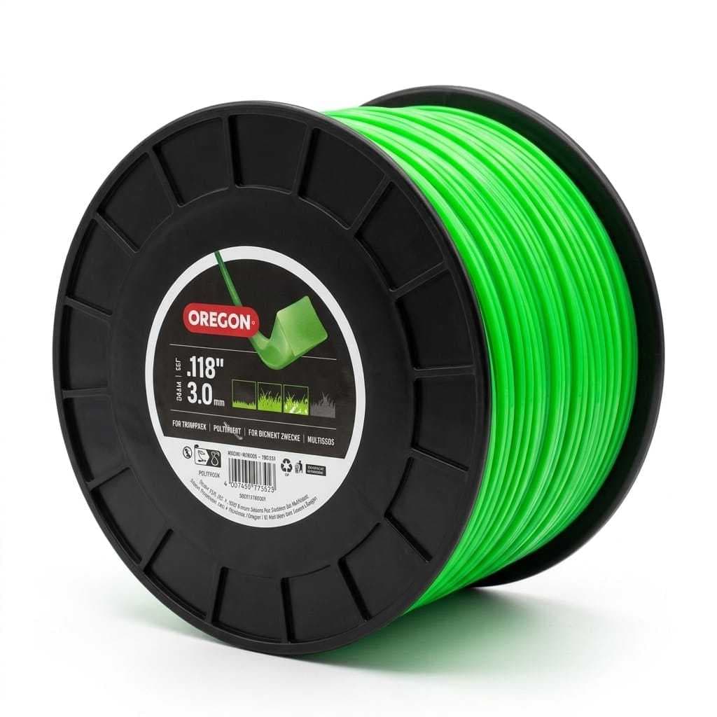 Fio de Nylon p/ Roçadeiras Oregon 3mm Quadrado 240mts 2,26kg Verde