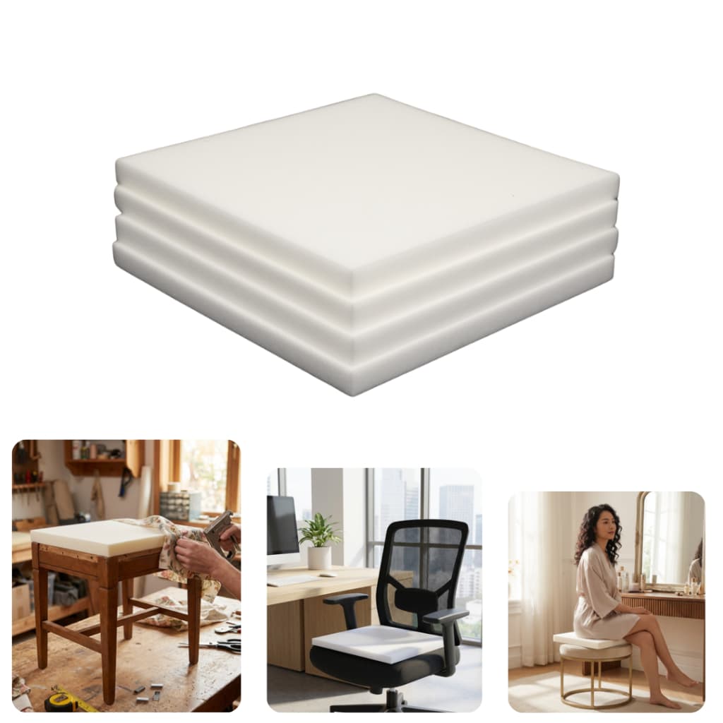 Kit de 4 unidades ESPUMA ASSENTO sofá cadeira 40x40x3cm - Densidade 28