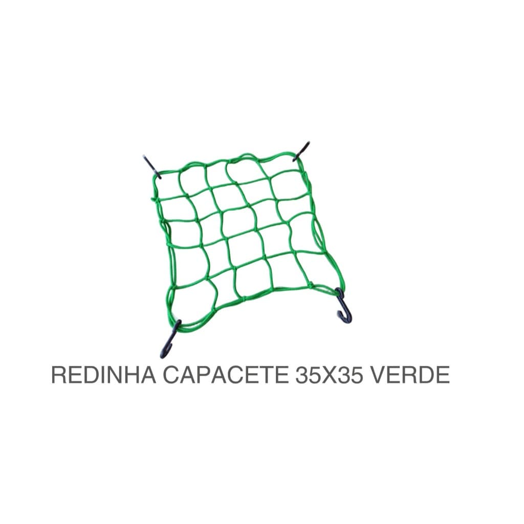 Redinha Elástica Moto 35x35cm Para Capacete Bagageiro Alta Resistência VERDE !!!