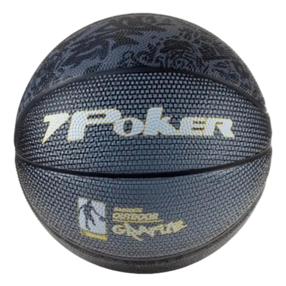 Bola de Basquete Poker Outdoor Grafite 7 Preto Chumbo Resistente Alta Durabilidade Treino Jogo