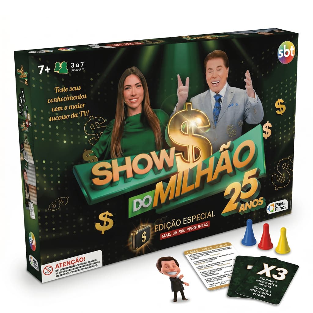 Jogo De Tabuleiro Show Do Milhão Edição Especial 25 Anos Original Jogo de Mesa Perguntas E Respostas