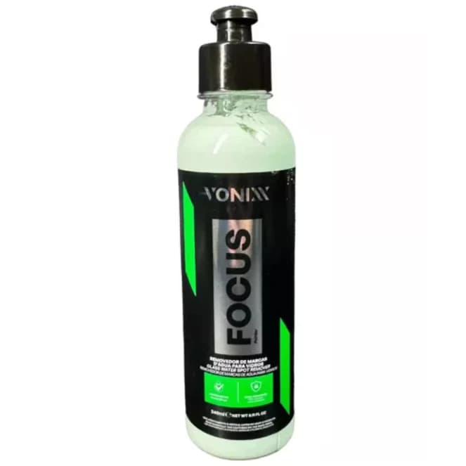 Focus Vonixx Removedor de Marcas D’Água para Vidros 240ml Limpeza Profunda Alto Brilho